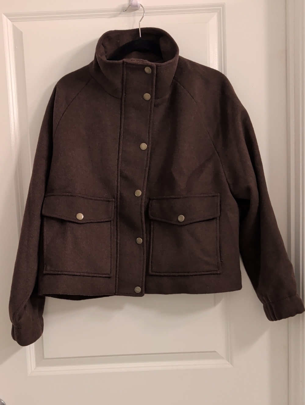 LOFT Dark Brown Cropped Coat